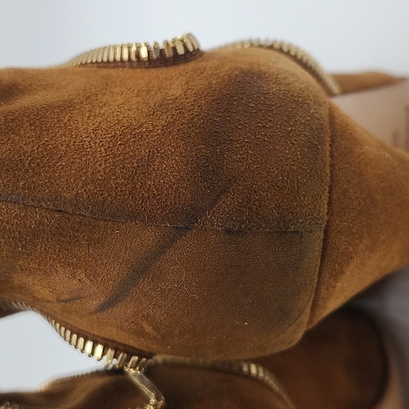 941- Bionda Castana Ankle Suede Boots Open Toe Made In Italy Size 6.5 - Picture 5 of 12